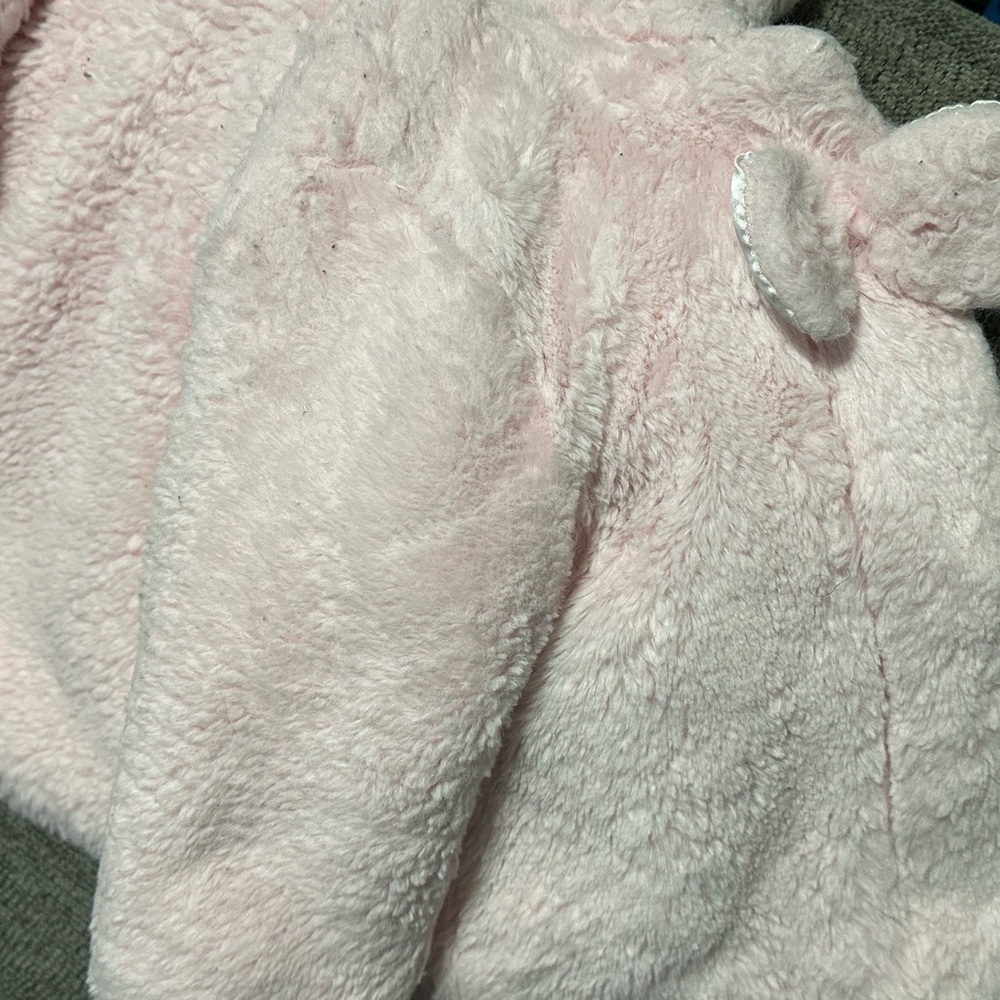 Little me Pink coat jacket with zipper in the front faux fur - Picture 11 of 12